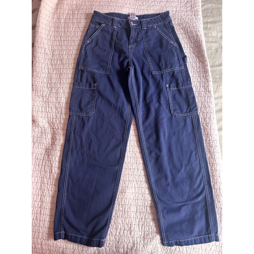 Garage Blue Contrast-Stitch Carpenter Pants (Size 1)